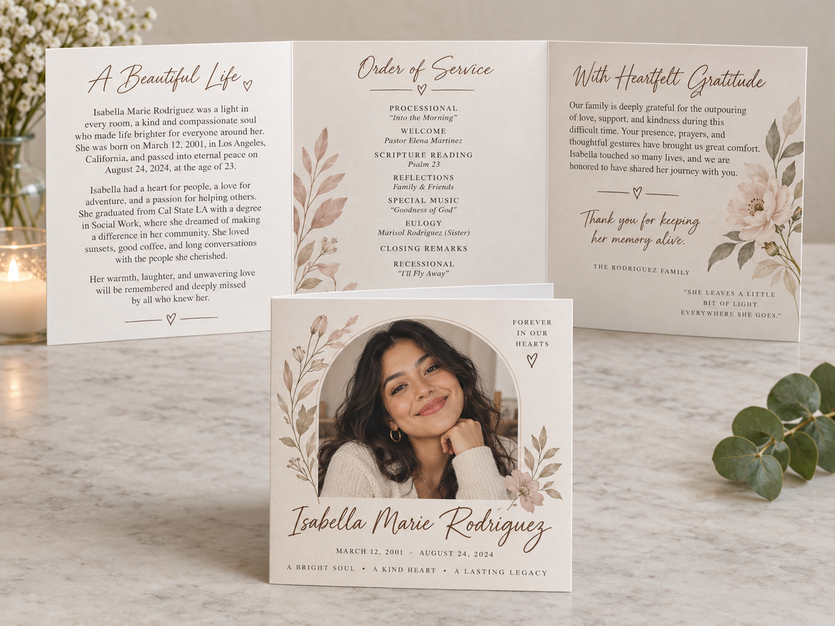 Tri-Fold Memorial Program