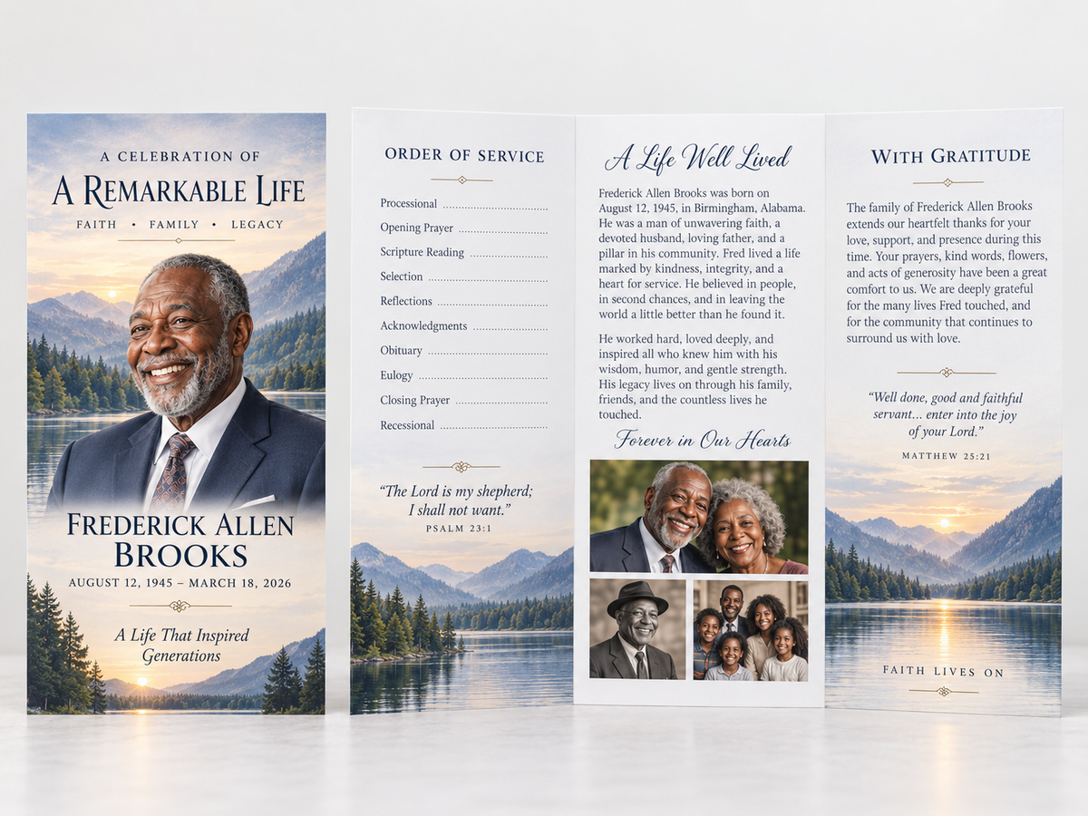 Tri-Fold Memorial Program